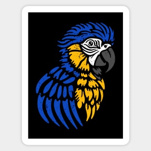 Blue Macaw Parrot distressed Sticker